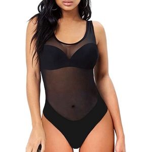 NWT Black Mesh Bodysuit